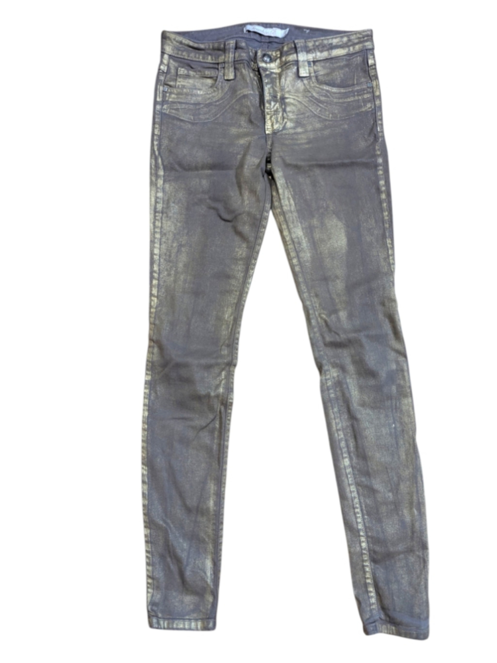 Frankie B. Gold Skinny Jeans Size 26 - Picture 3 of 11